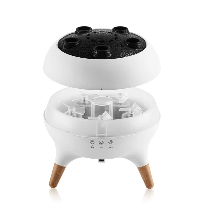 3-in-1 Dynamic Jellyfish Air Humidifier, Air Purifier & Aromatherapy Diffuser with Sound-Activated Mist Show,250ml Quiet Ultrasonic Diffusers Color-Changing LED Lights, R/C Diffuser for Bedroom